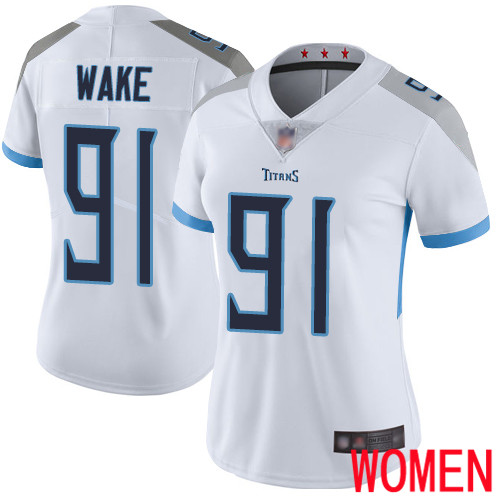 Tennessee Titans Limited White Women Cameron Wake Road Jersey NFL Football #91 Vapor Untouchable->women nfl jersey->Women Jersey